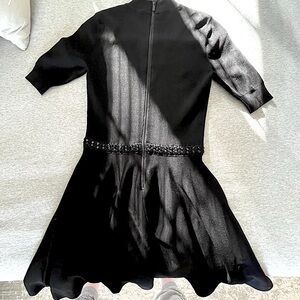 RACHEL Rachel Roy's Embellished Waist Fit & Flare Dress | Size XS | Black (NEW)